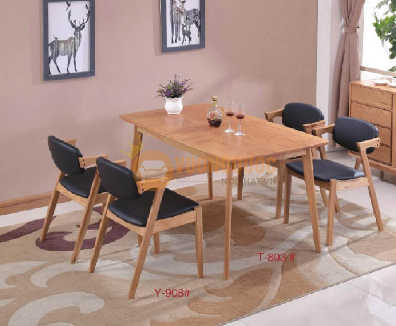 Bộ bàn ghế nhà hàng kiểu dáng tinh tế HOY T803-4